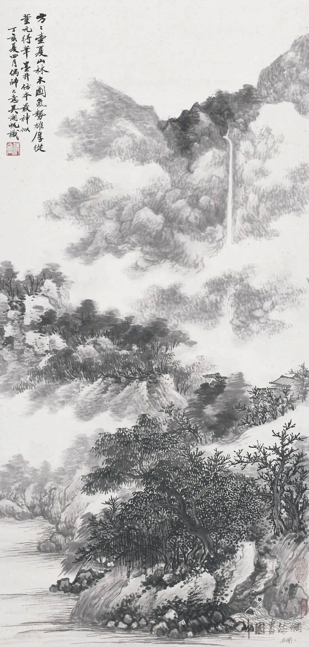 吳湖帆《夏山林木圖》 历代国画 第1张