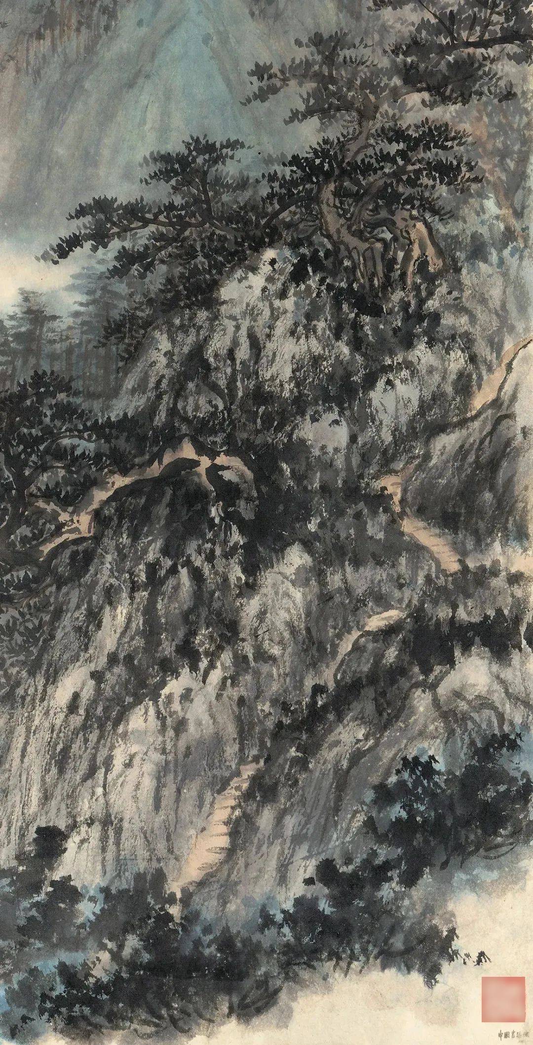 吴湖帆《危石青松》 历代国画 第2张