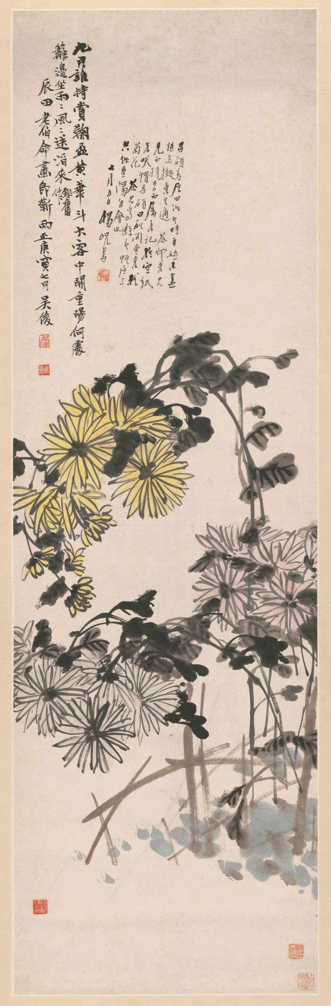 吴昌硕笔下的菊花 名人名家 第1张