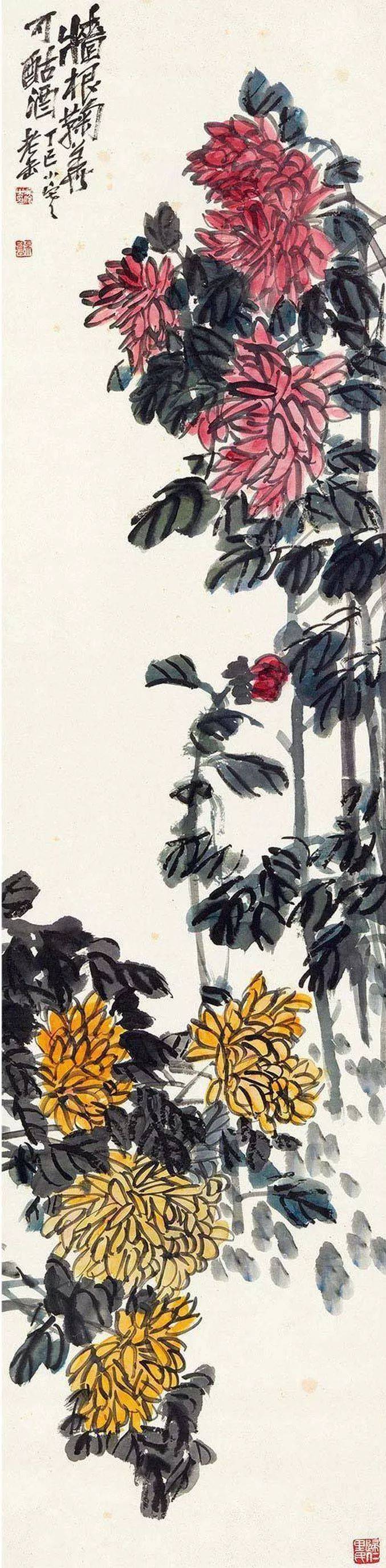 吴昌硕笔下的菊花 名人名家 第11张