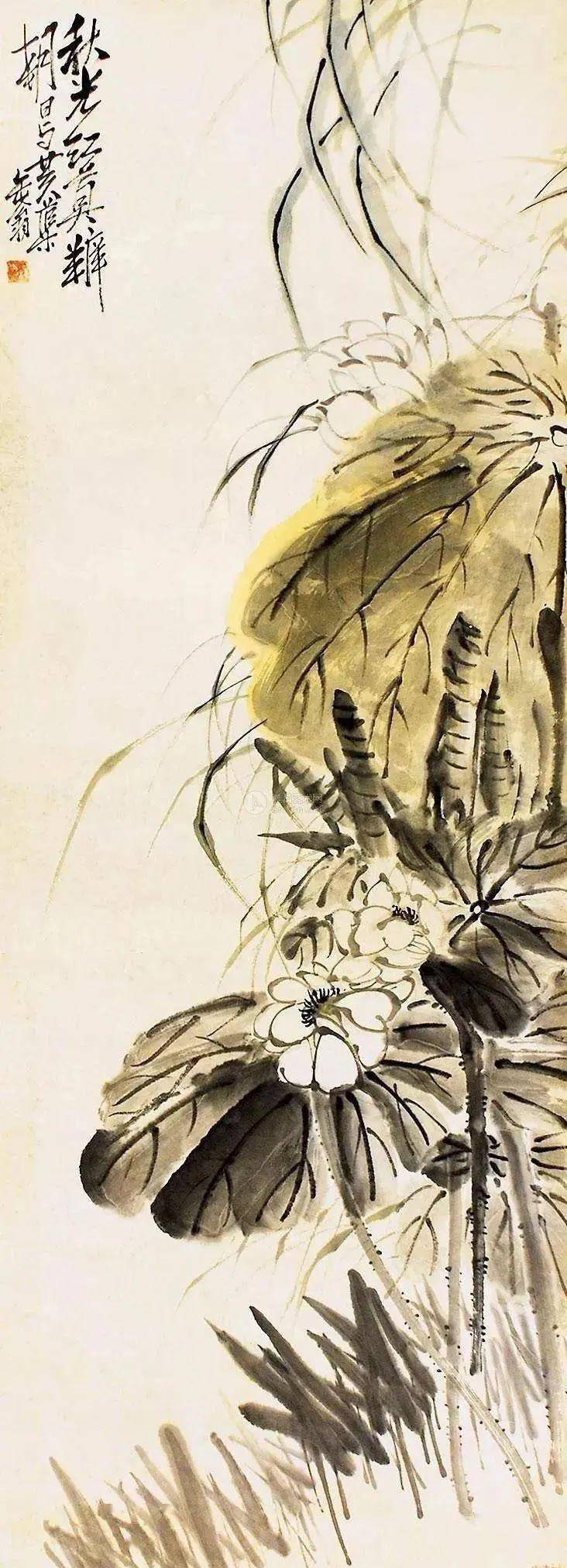吴昌硕的画荷笔墨搭配，相得益彰 名人名家 第28张