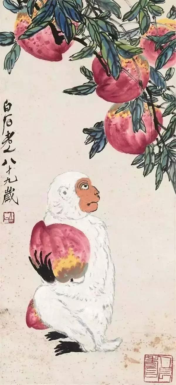 齐白石为何画这么呆傻的一只猴子呐？真是让人回味十足! 名人名家 第6张