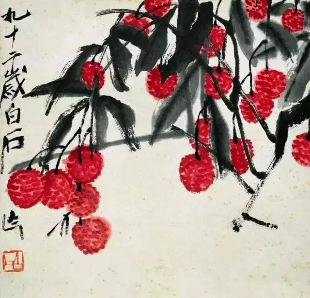 齐白石笔下的白菜、丝瓜、葡萄、石榴、荔枝、柿子，哪样最出彩！ 名人名家 第19张