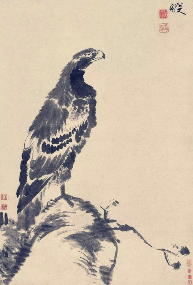 齐白石2幅一样的老鹰图，一幅卖4亿，另一幅40亿也不卖 名人名家 第6张