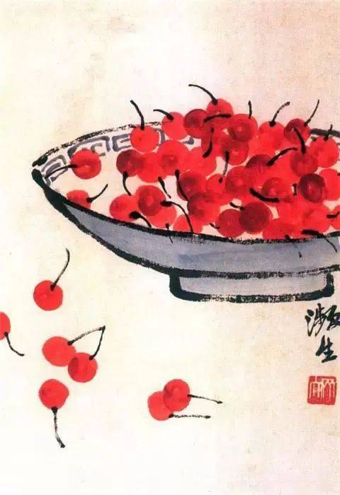齐白石笔下的白菜、丝瓜、葡萄、石榴、荔枝、柿子，哪样最出彩！ 名人名家 第15张
