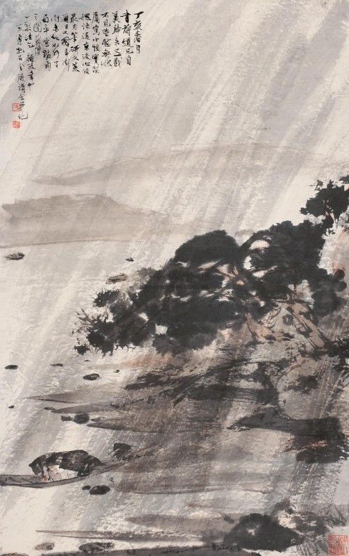 傅抱石——独创水景、雨景和抱石皴画法，山水画革新的又一巅峰 名人名家 第9张