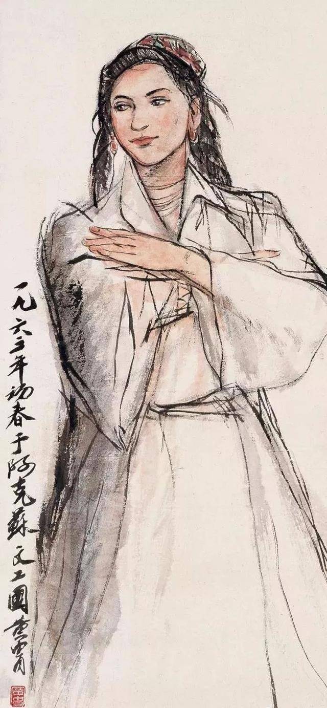 黄胄画的《浴女图》，说好的驴子呢…… 名人名家 第7张