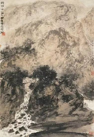 傅抱石——独创水景、雨景和抱石皴画法，山水画革新的又一巅峰 名人名家 第11张