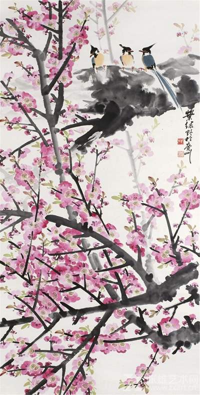 齐白石、张大千、黄宾虹等近代名家画桃花，分外妖娆 名人名家 第11张