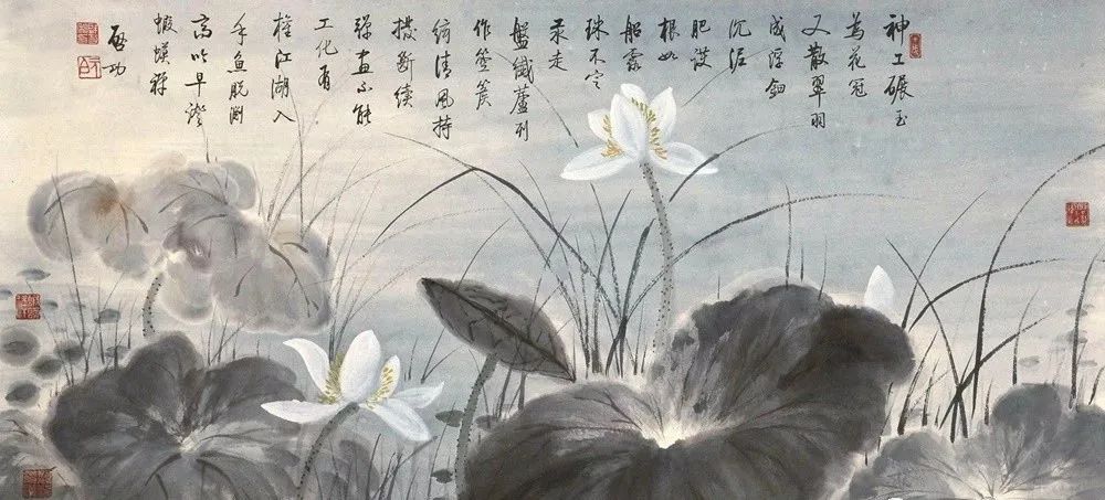 启功画荷花，清丽隽永，简洁素雅 名人名家 第9张
