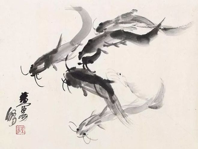 黄胄画鱼,寥寥几笔,墨韵淋漓! 名人名家 第7张-墨韵书香 黄胄画鱼,寥寥几笔,墨韵淋漓! 名人名家 第7张