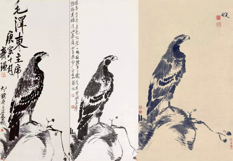 齐白石2幅一样的老鹰图，一幅卖4亿，另一幅40亿也不卖 名人名家 第7张