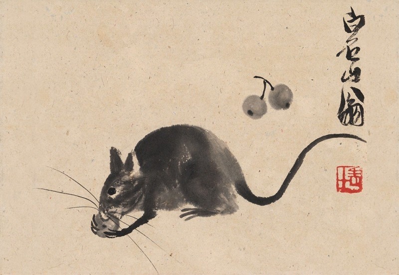鼠年画鼠，齐白石故意写错一字，却卖了1092万 名人名家 第5张