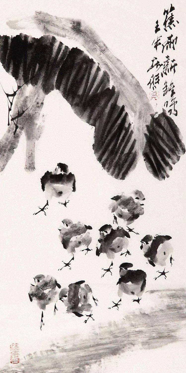 蕉雨：江寒汀大弟子，模仿虚谷出神入化 名人名家 第8张