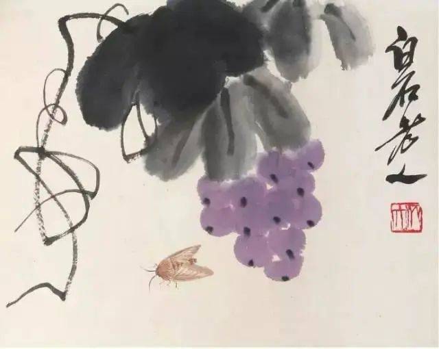 齐白石笔下的白菜、丝瓜、葡萄、石榴、荔枝、柿子，哪样最出彩！ 名人名家 第7张