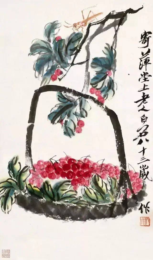 齐白石笔下的白菜、丝瓜、葡萄、石榴、荔枝、柿子，哪样最出彩！ 名人名家 第16张