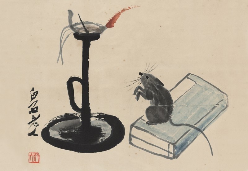 鼠年画鼠，齐白石故意写错一字，却卖了1092万 名人名家 第2张