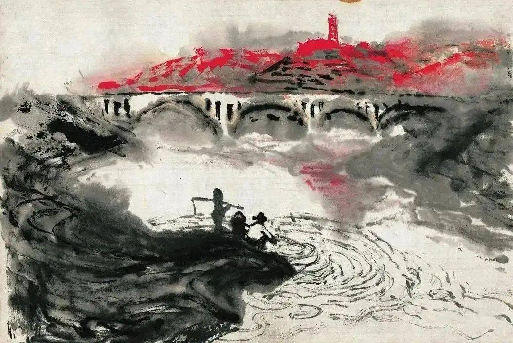 石鲁的红色山水，激情澎湃！ 名人名家 第1张