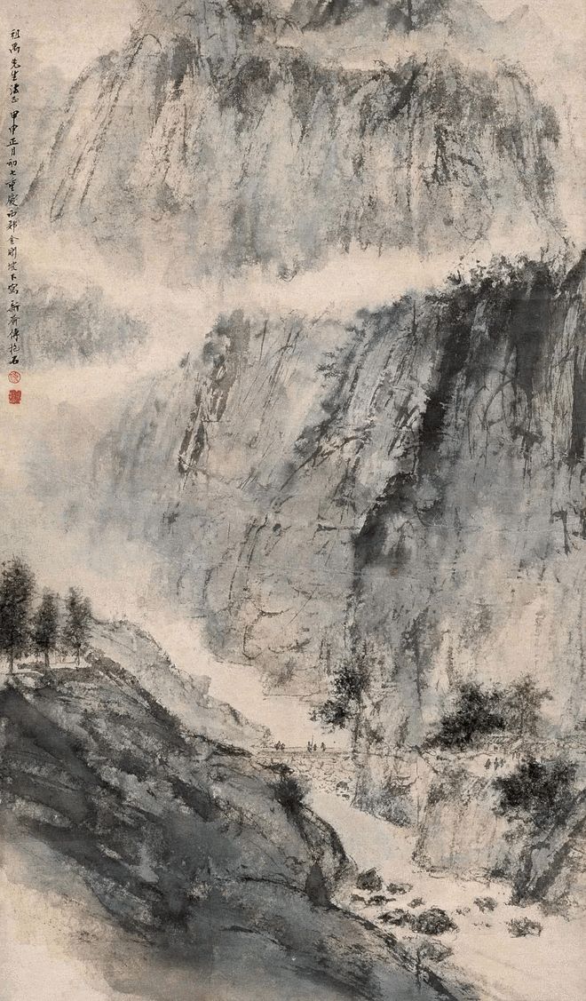 傅抱石——独创水景、雨景和抱石皴画法，山水画革新的又一巅峰 名人名家 第36张