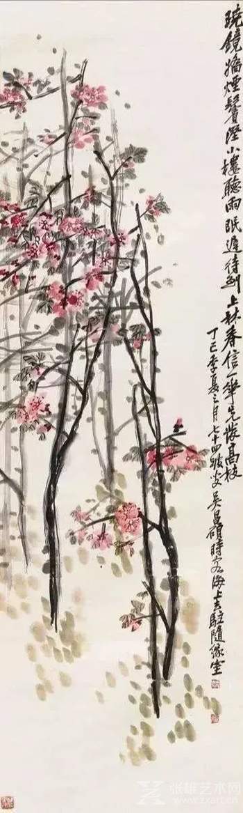 齐白石、张大千、黄宾虹等近代名家画桃花，分外妖娆 名人名家 第2张