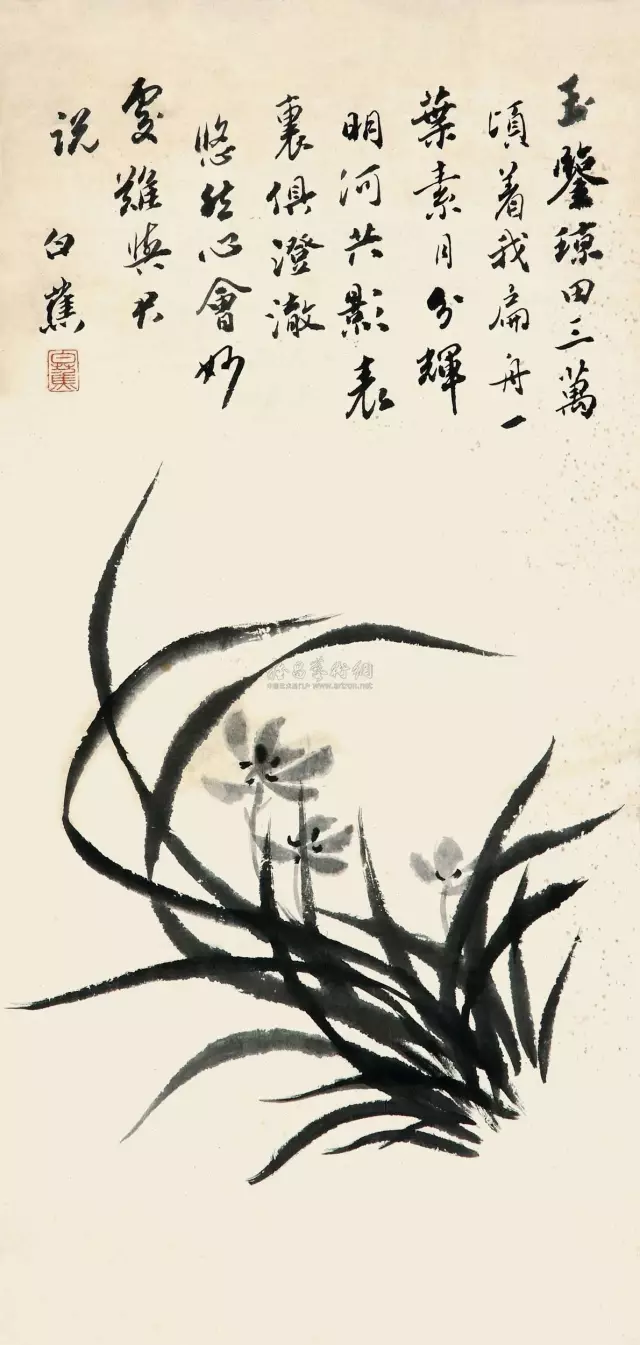 白蕉画兰：叶叶出草法，瓣瓣入楷意 名人名家 第5张