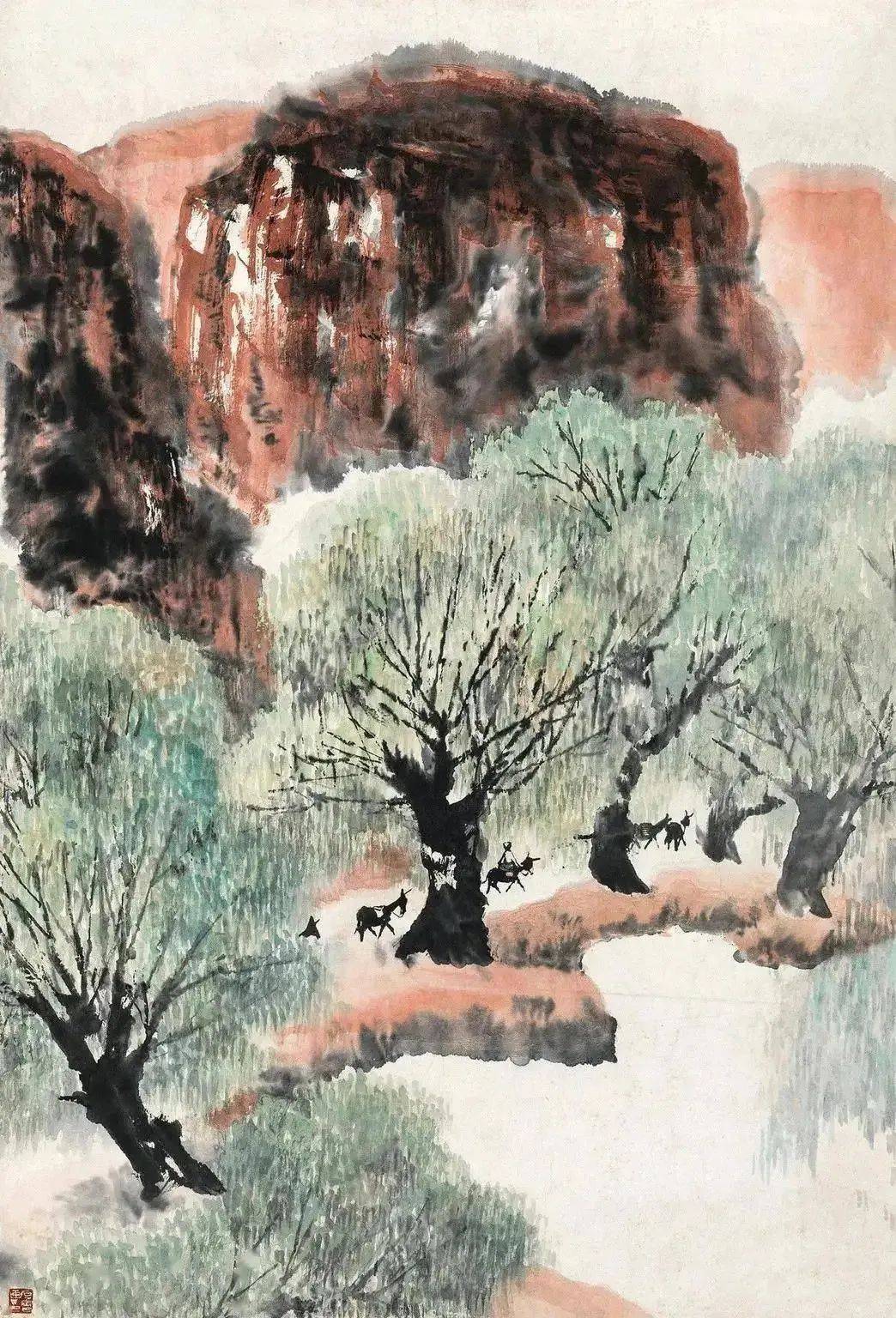 石鲁的红色山水，激情澎湃！ 名人名家 第13张