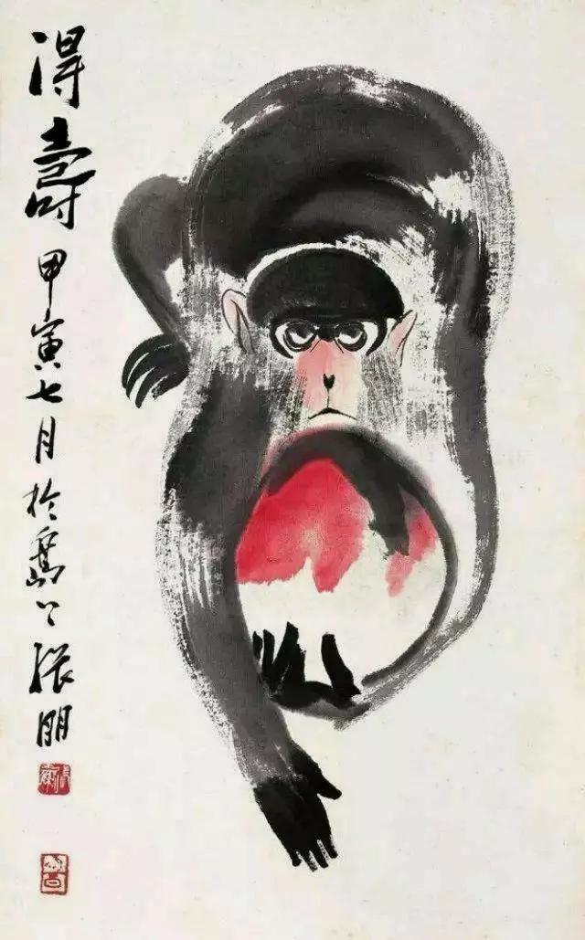 齐白石为何画这么呆傻的一只猴子呐？真是让人回味十足! 名人名家 第5张