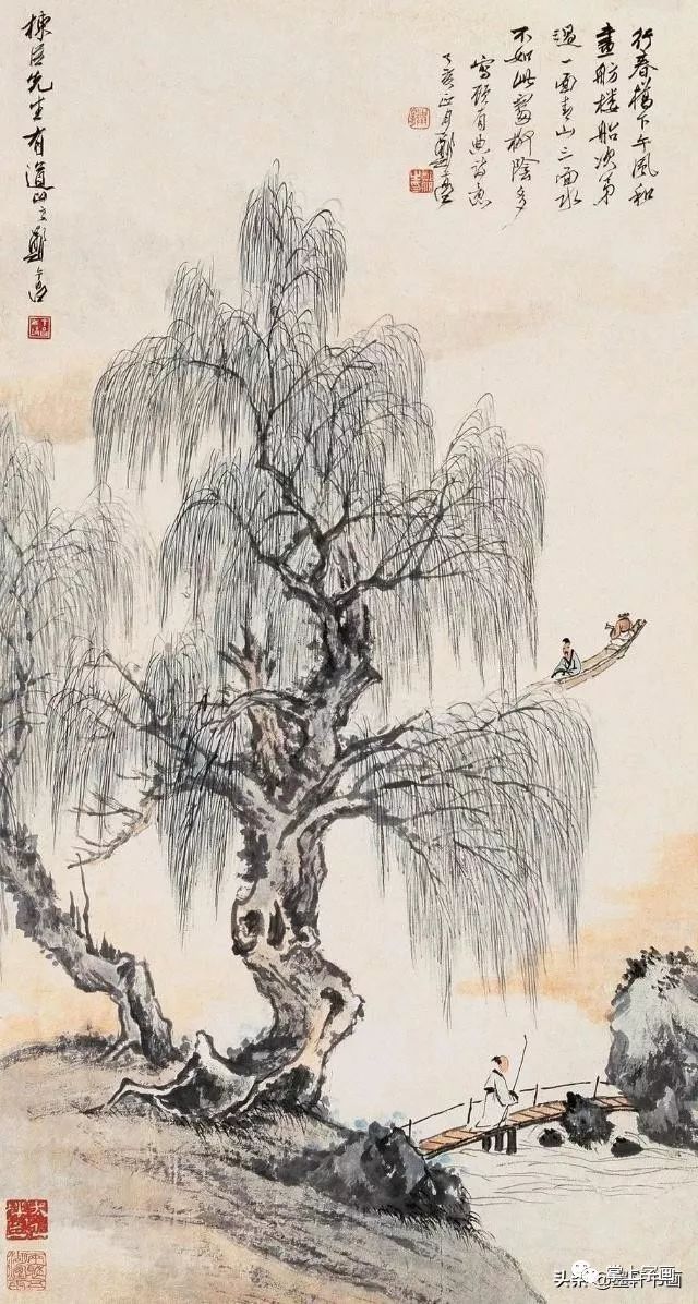民国海上画坛大师画柳第一绝 名人名家 第6张