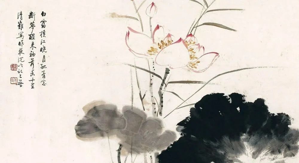 启功画荷花，清丽隽永，简洁素雅 名人名家 第10张