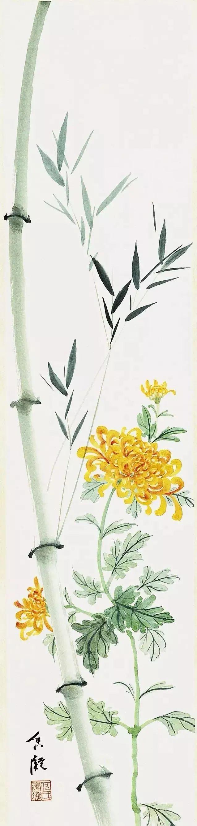 何香凝的梅兰竹菊松，清新雅致 名人名家 第4张