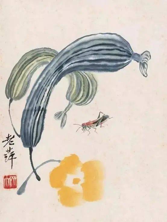 齐白石笔下的白菜、丝瓜、葡萄、石榴、荔枝、柿子，哪样最出彩！ 名人名家 第24张
