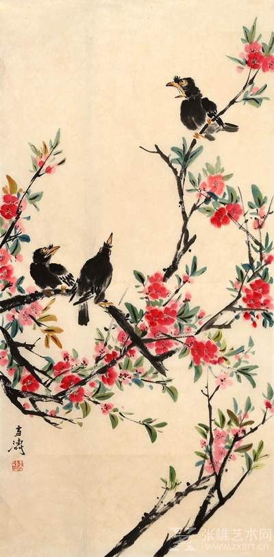 齐白石、张大千、黄宾虹等近代名家画桃花，分外妖娆 名人名家 第8张