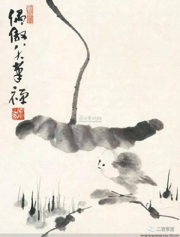 李苦禅画荷 名人名家 第3张