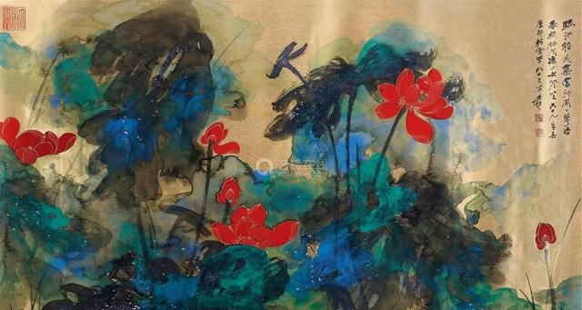 张大千  泼墨泼彩山水作品 名人名家 第8张