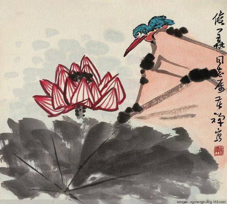 李苦禅画荷 名人名家 第13张