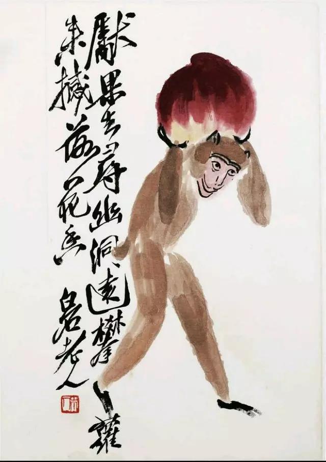 齐白石为何画这么呆傻的一只猴子呐？真是让人回味十足! 名人名家 第4张