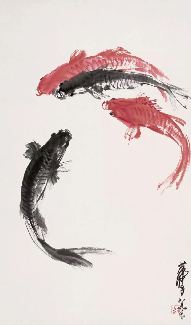 黄胄画鱼,寥寥几笔,墨韵淋漓! 名人名家 第9张-墨韵书香 黄胄画鱼,寥寥几笔,墨韵淋漓! 名人名家 第9张