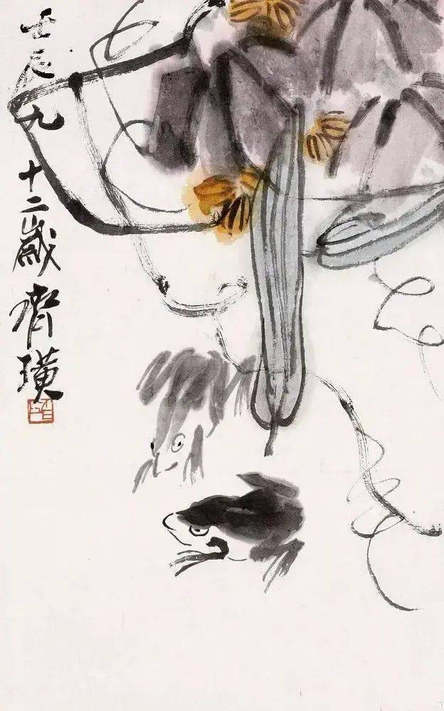 齐白石笔下的白菜、丝瓜、葡萄、石榴、荔枝、柿子，哪样最出彩！ 名人名家 第22张