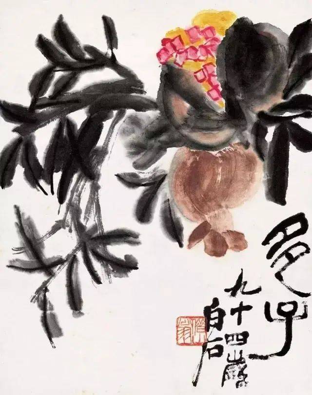 齐白石笔下的白菜、丝瓜、葡萄、石榴、荔枝、柿子，哪样最出彩！ 名人名家 第3张