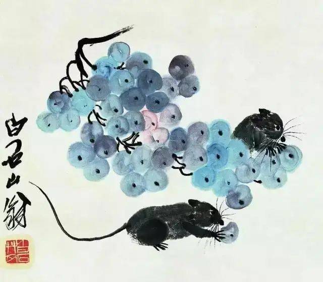 齐白石笔下的白菜、丝瓜、葡萄、石榴、荔枝、柿子，哪样最出彩！ 名人名家 第9张