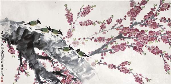 齐白石、张大千、黄宾虹等近代名家画桃花，分外妖娆 名人名家 第13张
