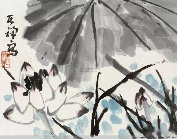 李苦禅画荷 名人名家 第8张