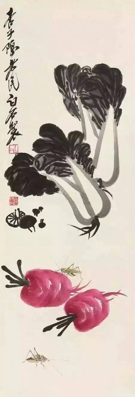 齐白石笔下的白菜、丝瓜、葡萄、石榴、荔枝、柿子，哪样最出彩！ 名人名家 第25张