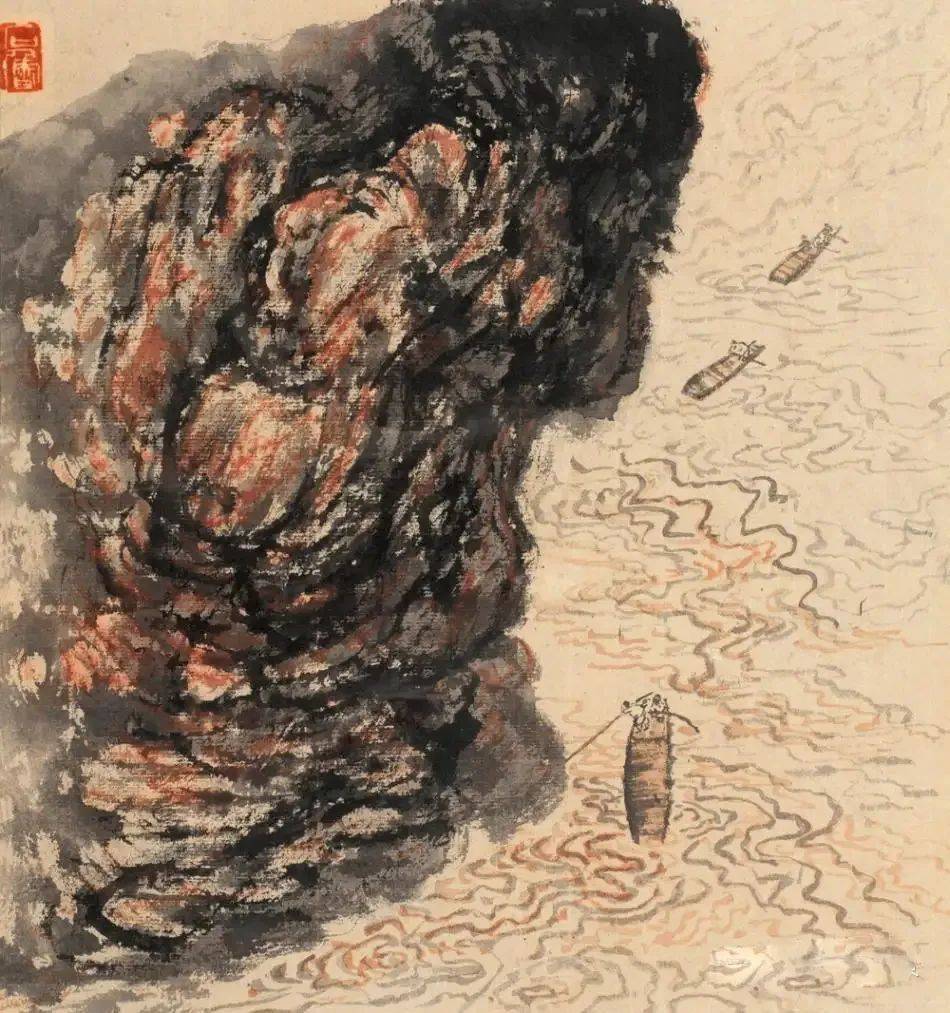 石鲁的红色山水，激情澎湃！ 名人名家 第3张