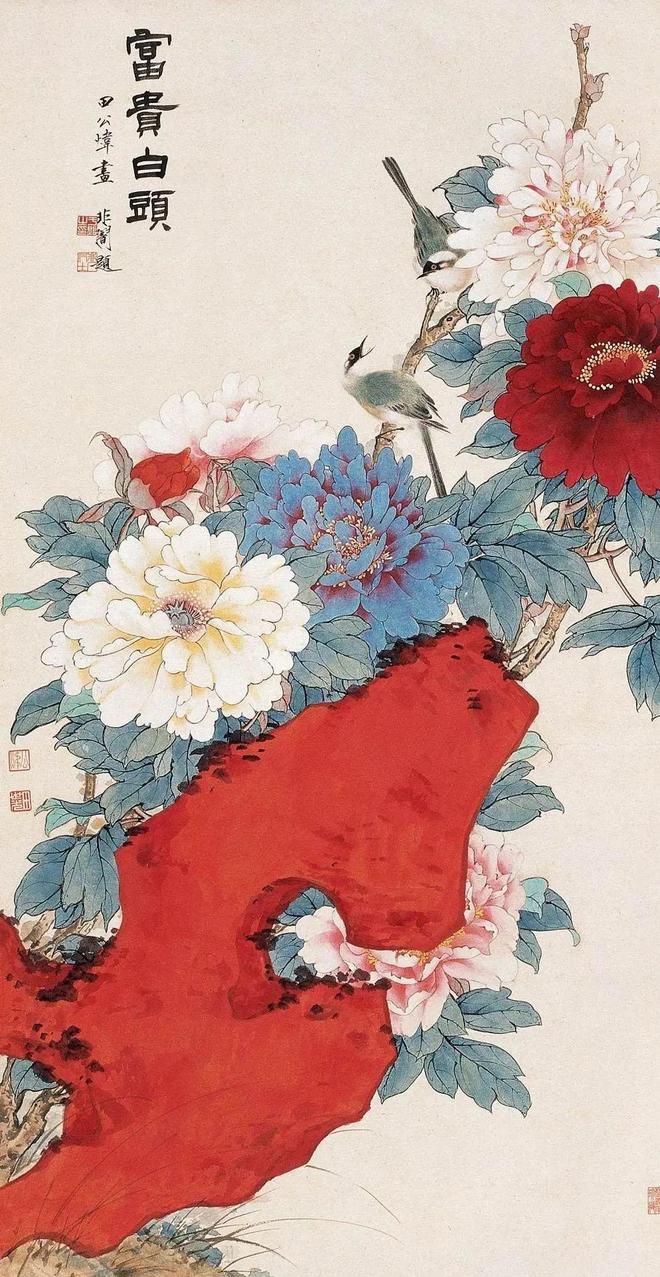 于非闇工笔花鸟的绝妙构图 书画知识 第17张