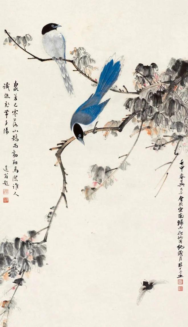 于非闇工笔花鸟的绝妙构图 书画知识 第15张