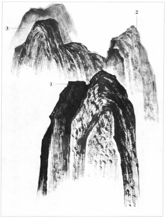 峰、峦、岭、崖、矶、坡的画法 书画知识 第3张