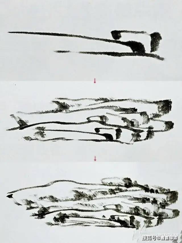 山水画之“折带皴”的技法 书画知识 第1张
