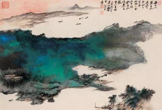 张大千泼彩山水画与色彩表现的四种类型 书画知识 第4张