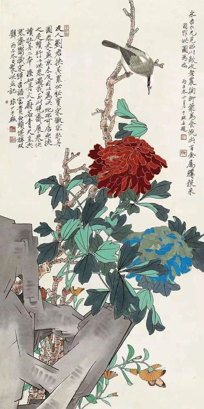 于非闇工笔花鸟的绝妙构图 书画知识 第21张